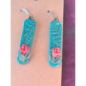 Polymer Clay Floral Dangling Earrings New